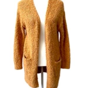 popcorn pattern yellow cardigan